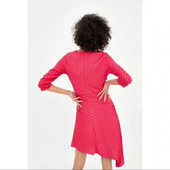 ZARA hot pink polka dot dress - Picture 3 of 14